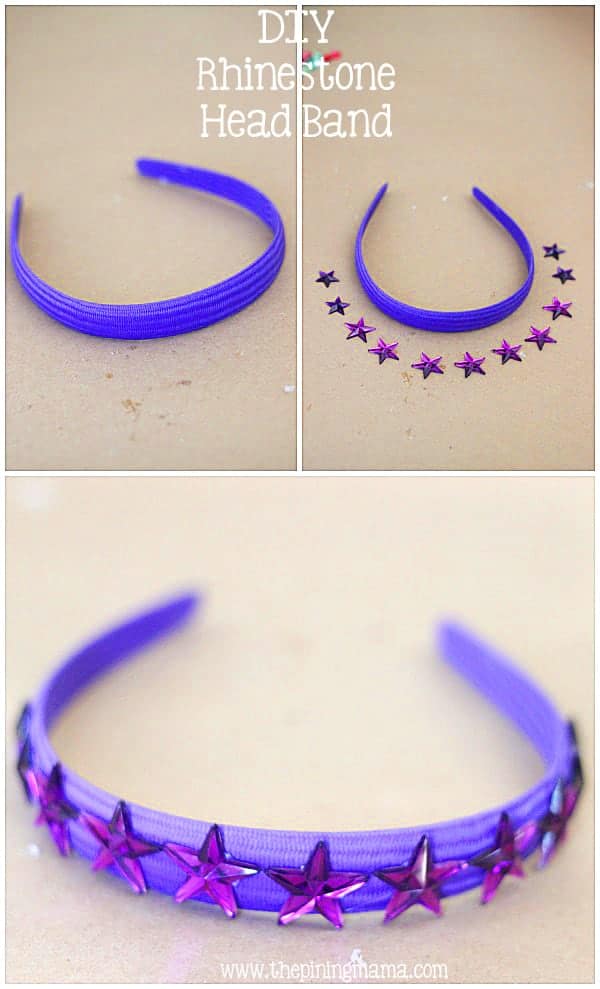 DIY Rhinestone head band plus 12 other easy rhinestone projects!