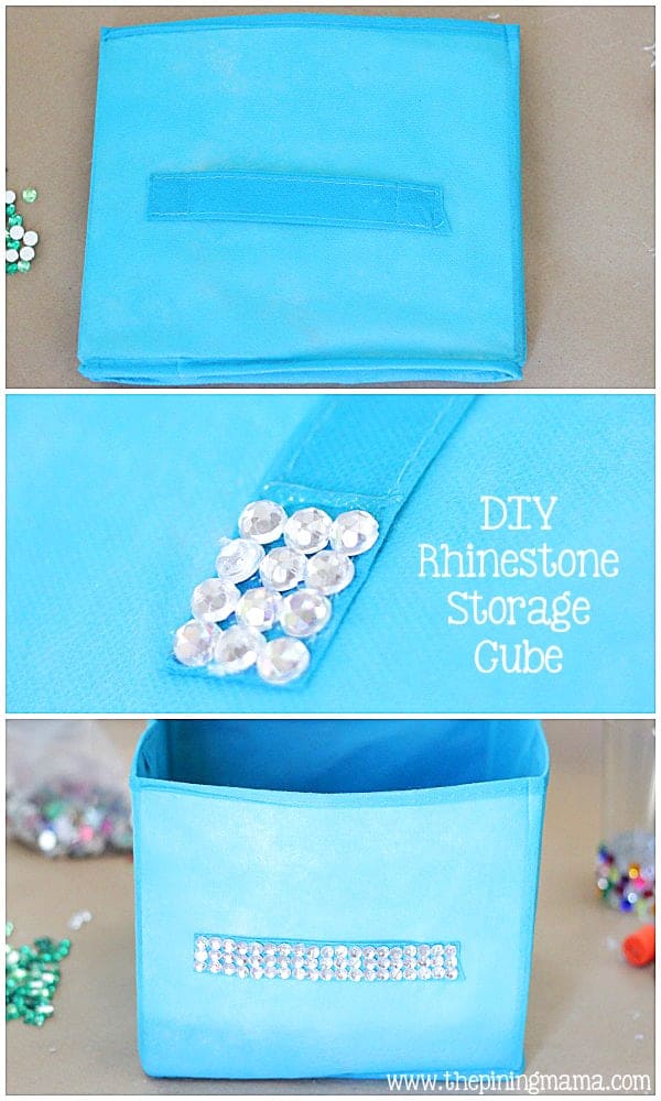 DIY Rhinestone Storage Cube plus 12 other easy rhinestone projects!
