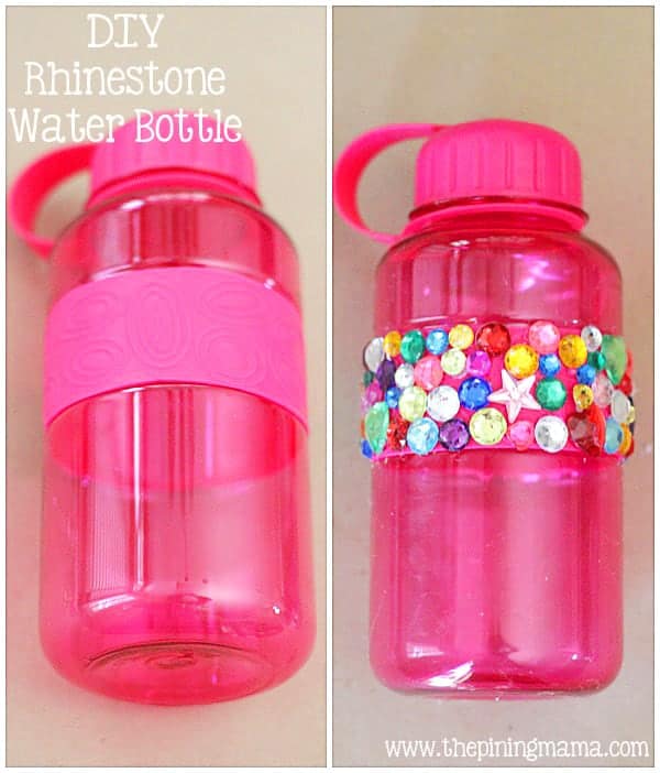 DIY Rhinestone water bottle plus 12 other easy rhinestone projects!