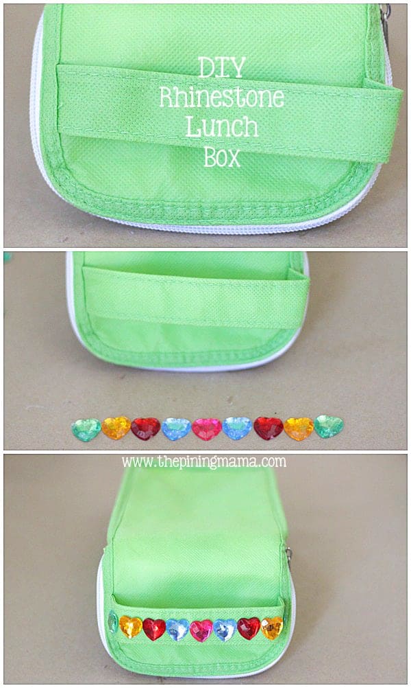 DIY Rhinestone lunch box plus 12 other easy rhinestone projects!