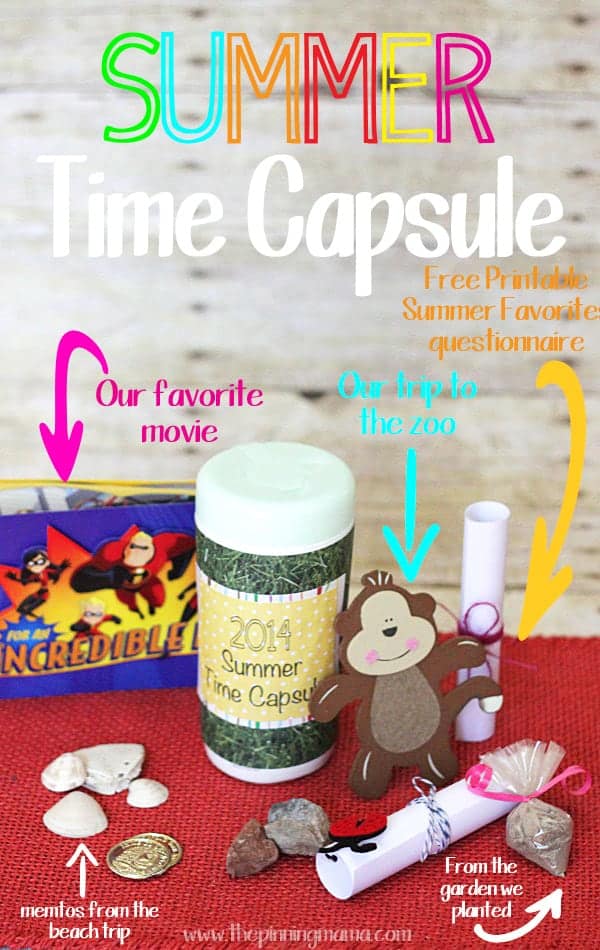 Create a Summer Time Capsule with your Family to keep all of the memories of your vacations and summer activities. Hide it away over the rest of the year and have fun reliving all of the great memories at the beginning of the next summer.