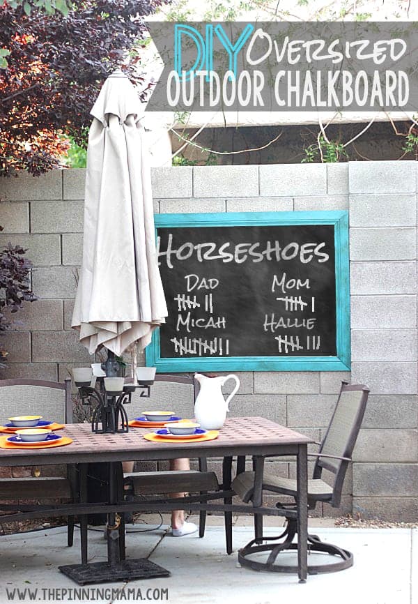 Perfect for families that love to play games! This outdoor chalkboard is super easy to make!