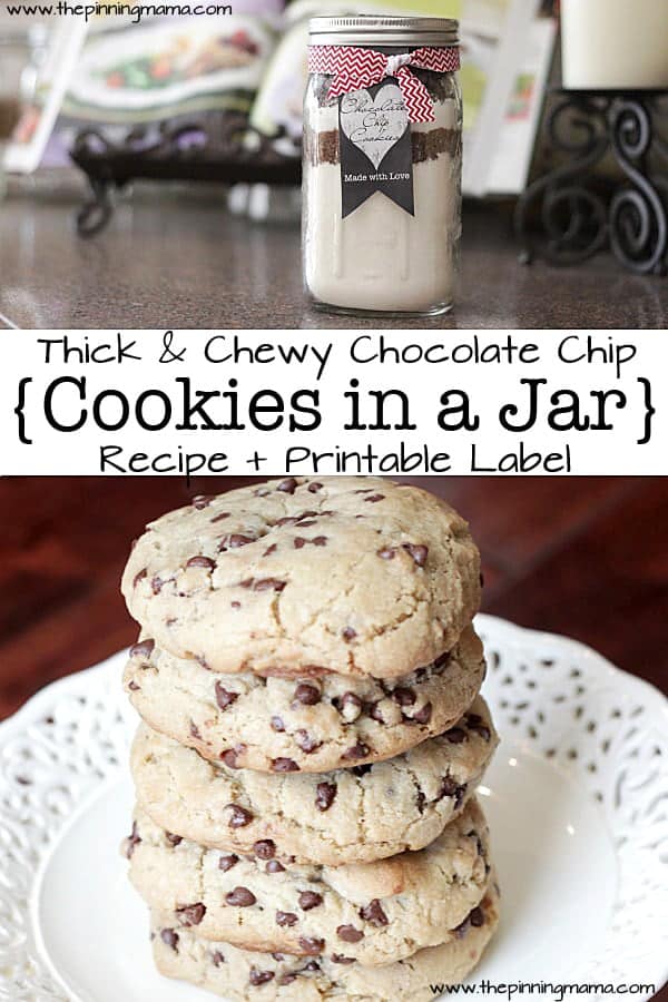 {Easy Gift Idea} Cookies in a Jar Recipe + Printable Label • The