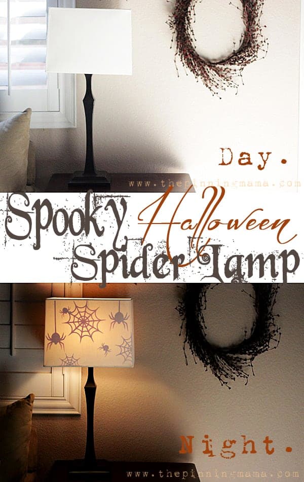 Watch the spiders magically appear as it gets dark outside and the lamps go on! You will love how, quick, easy and fun this Halloween craft is!