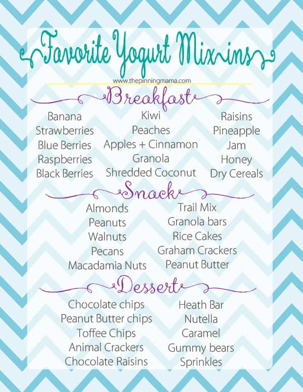 Our favorite yogurt toppings. So fun to mix in your yogurt for a healthy breakfast, snacks, or dessert!