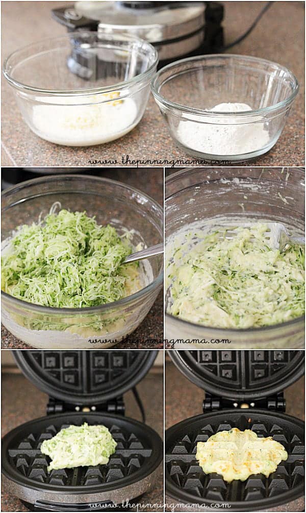 Zucchini Parmesan Waffle Fritters -Can you imagine these topped with chicken? That would be the ultimate chicken and waffles!!