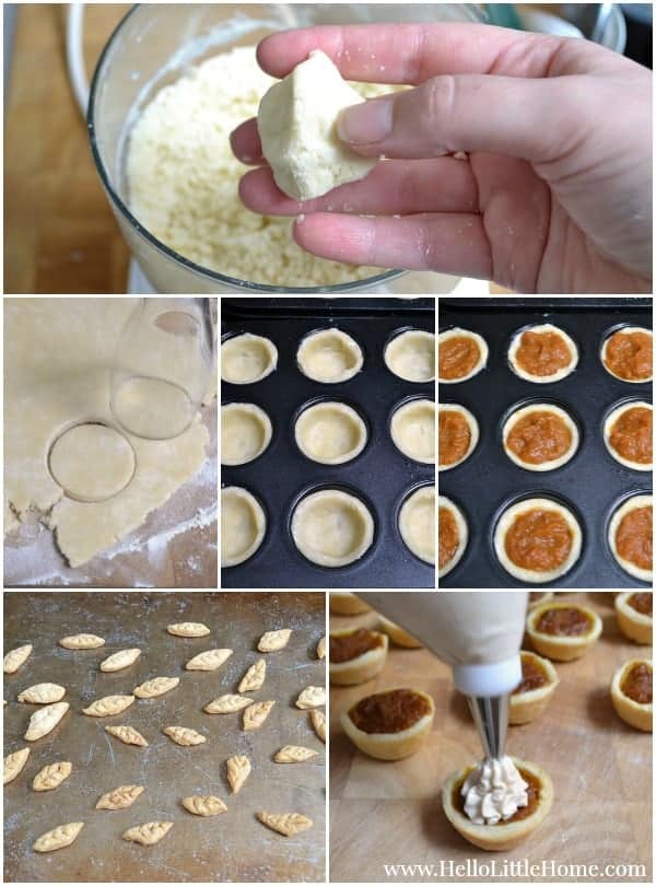 Assembling Mini Pumpkin Pies | Hello Little Home for The Pinning Mama #dessert #PumpkinPie #Thanksgiving