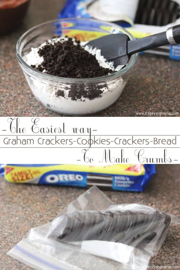 The easy way to make cookie crumbs or cracker crumbs for pie crusts and casseroles!
