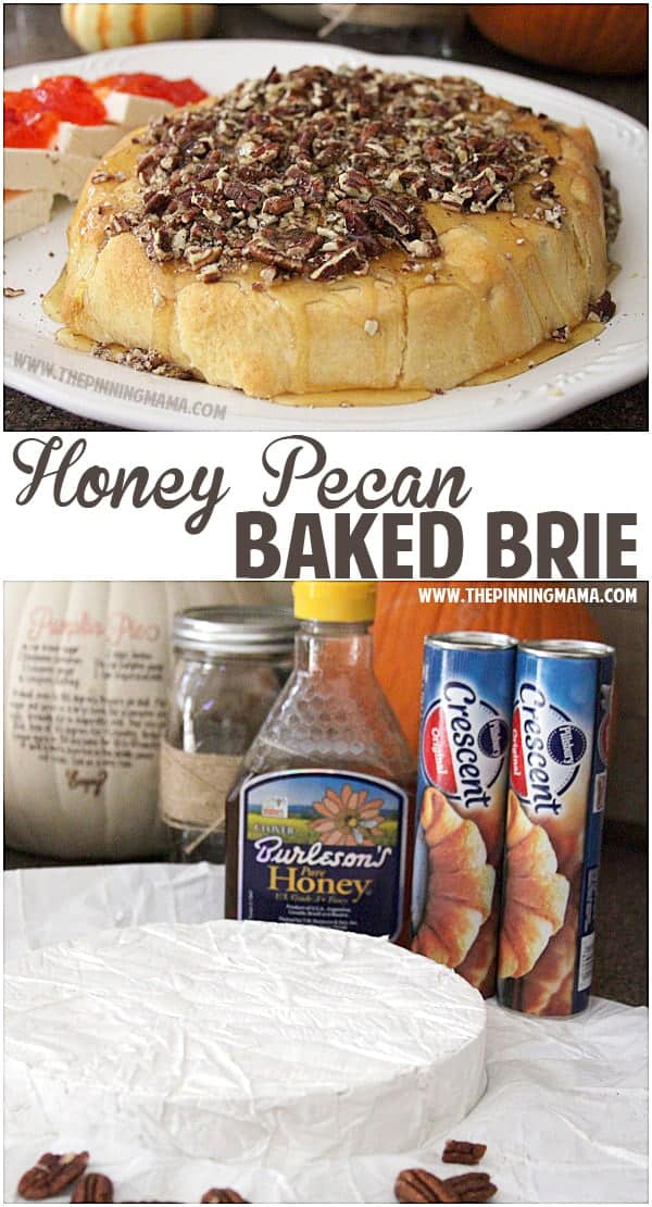 Only 4 ingredients for this Honey Pecan Baked Brie and EVERYONE will ask for the recipe!