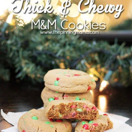 Bakery Style Thick & Chewy M&M Cookies