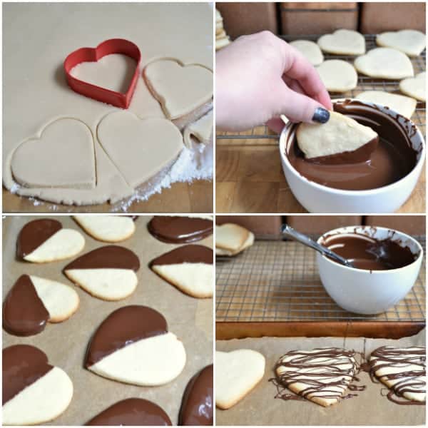 Chocolate-Dipped Shortbread Hearts: Assembly | Hello Little Home for The Pinning Mama #ValentinesDay #Cookies