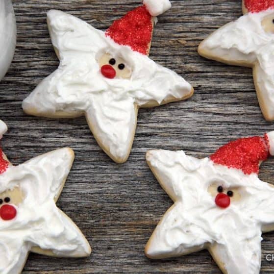 Santa Sugar Cookies - Perfect for a Christmas Cookie Exchange