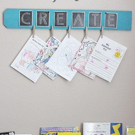 I am making this on Saturday! Kid's Art Display Board at thepinningmama.com