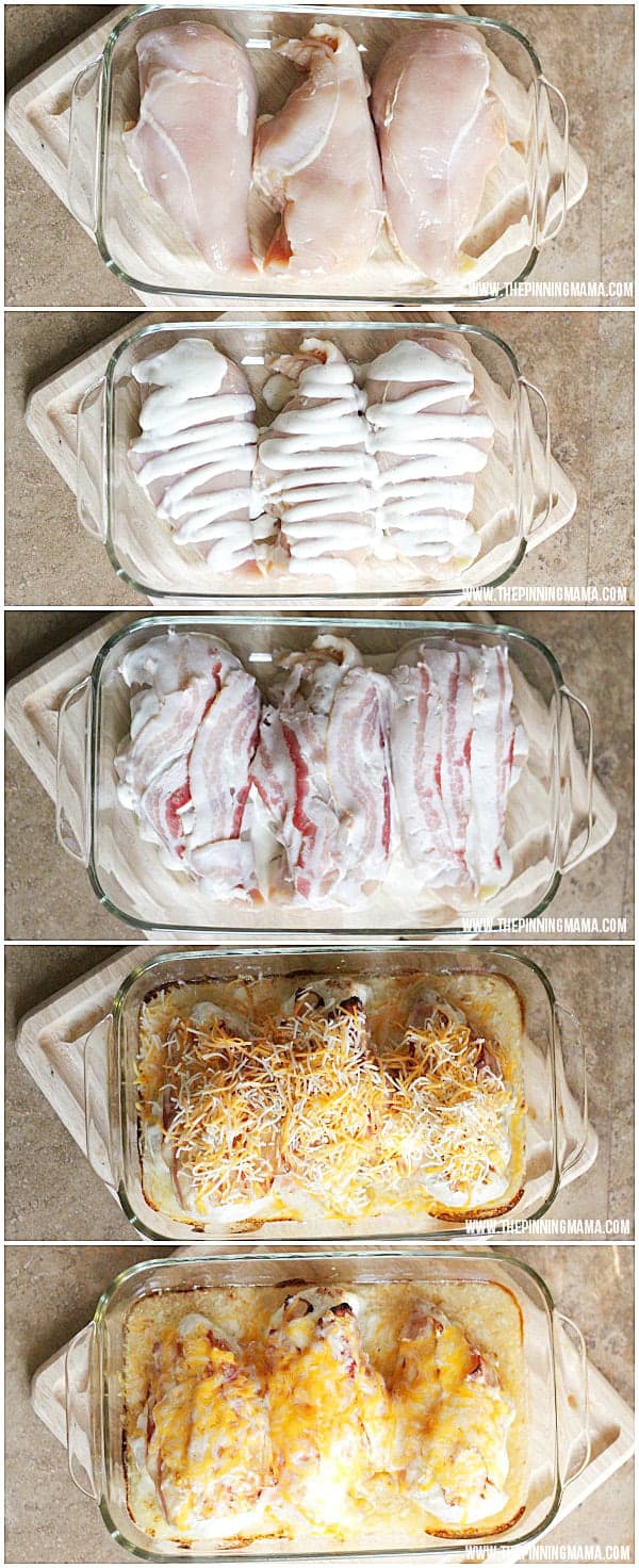 This is SO delicious! My husband wants me to make it once a week! Bacon Ranch Chicken Bake by thepinningmama.com