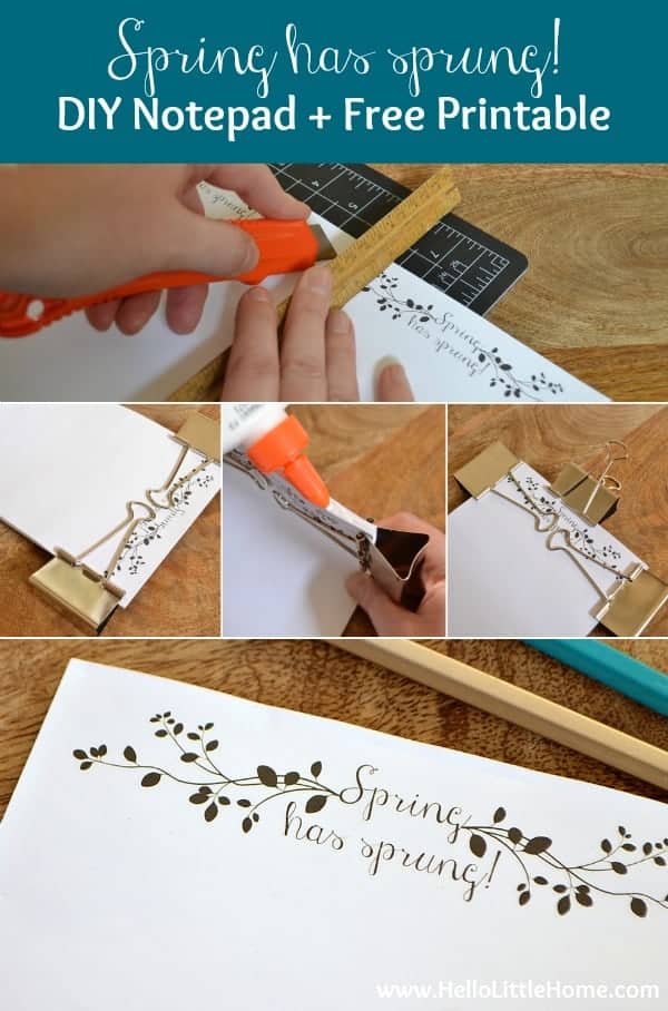 Follow these easy step-by-step directions to make a Spring has sprung! DIY Notepad | Hello Little Home for The Pinning Mama