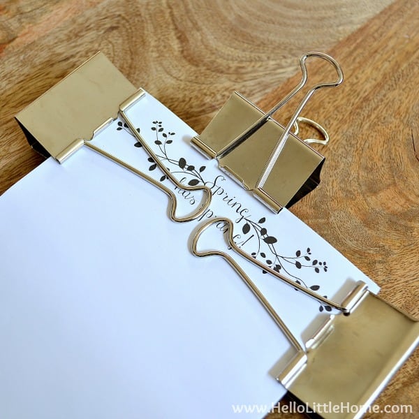 Clipping the glued pages for the DIY Notepad | Hello Little Home for The Pinning Mama