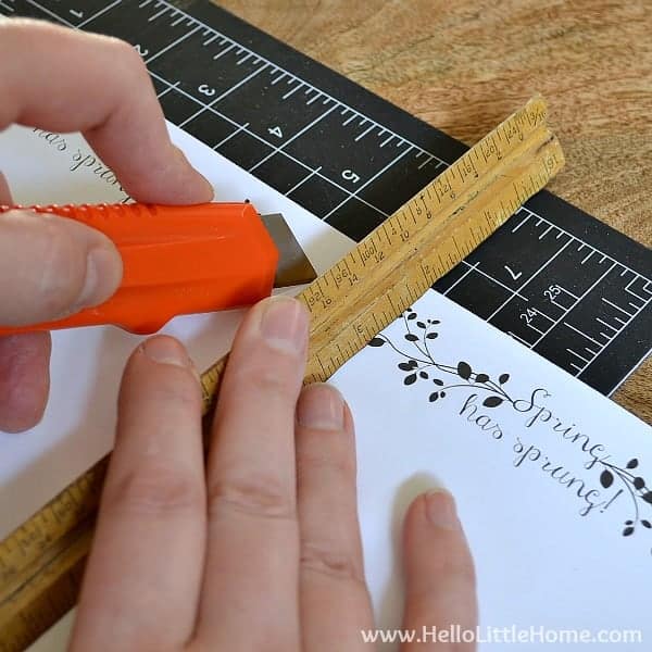 Cutting the pages for the DIY Notepad | Hello Little Home for The Pinning Mama