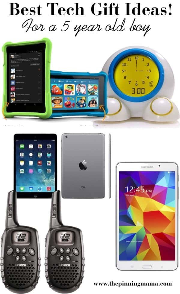 Best Tech Gift Ideas for a 5 Year Old Boy! Including Tablets, Alarm Clocks, walkie talkies, and interactive learning toys