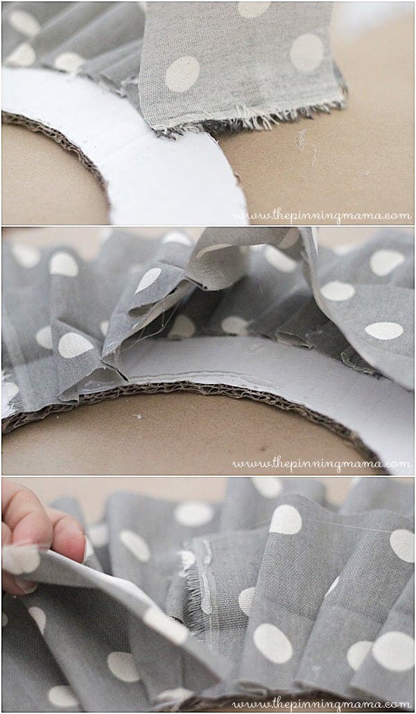 No sew ruffle wreath- Super easy and inexpensive craft idea! tutorial at thepinningmama.com