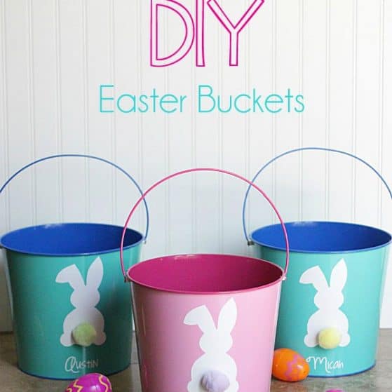 Super easy custom DIY Easter Basket with a FREE cut file for your Silhouette CAMEO or Portrait.