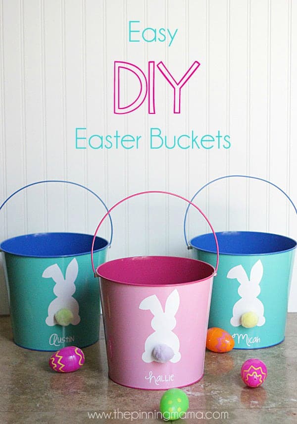 Super easy custom DIY Easter Basket with a FREE cut file for your Silhouette CAMEO or Portrait.