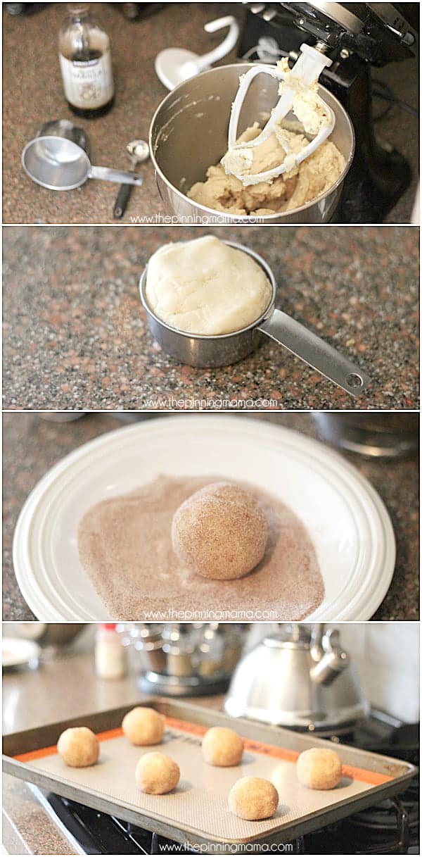 How to make soft and chewy super thick Snickerdoodle Cookies! Step by Step at thepinningmama.com