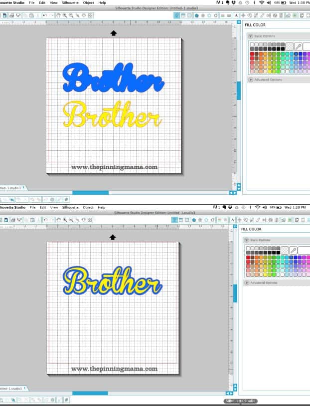 Offset Text Silhouette Cameo