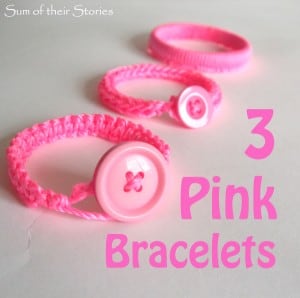 3 pink bracelets