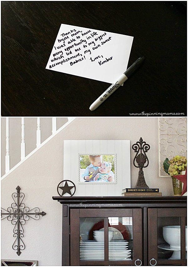 Add a personal note to the back of pictures for a meaningful gift!