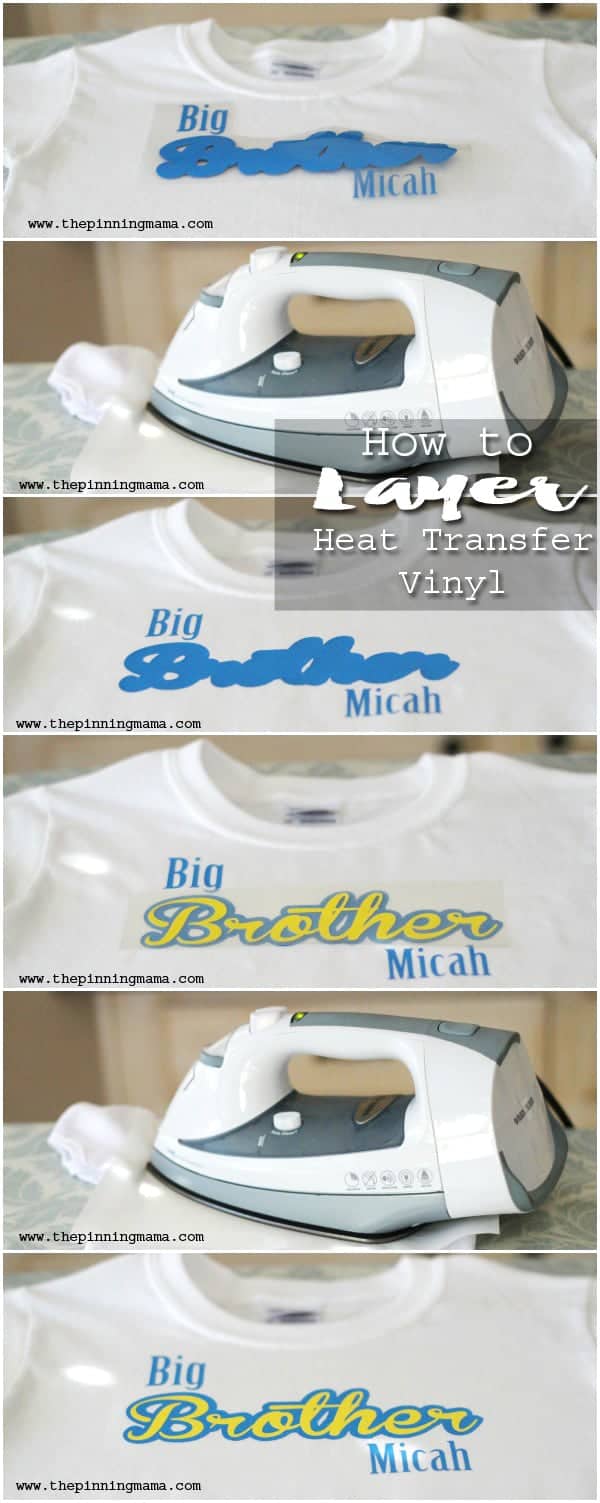 Layering Heat Transfer Vinyl to make multi color designs with your Silhouette of Cricut!