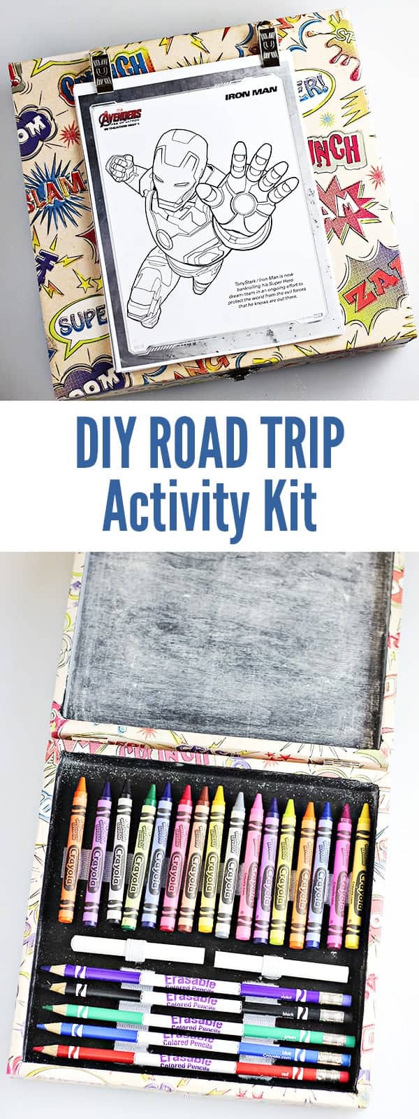Best Idea EVER! Quick and easy DIY Art box for kids. They can take this and be entertained anywhere!