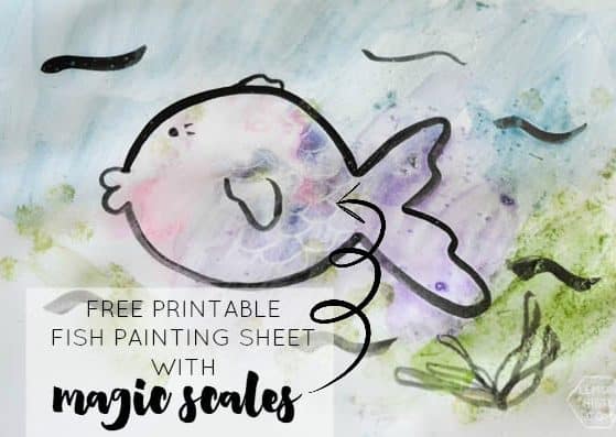 Print out this coloring page and watch the scales on the fish magically appear as your kids paint it! The kids will LOVE this easy craft!