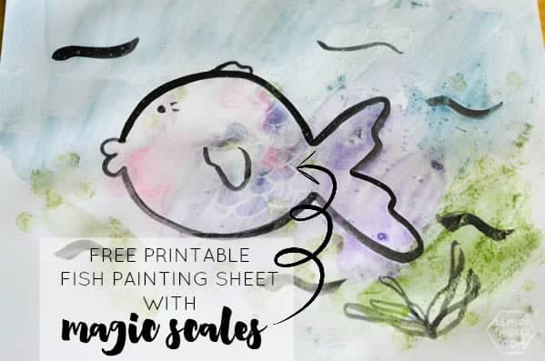 Get this free printable kid's painting sheet and watch the scales magically appear on it as you paint! The kids will love it!