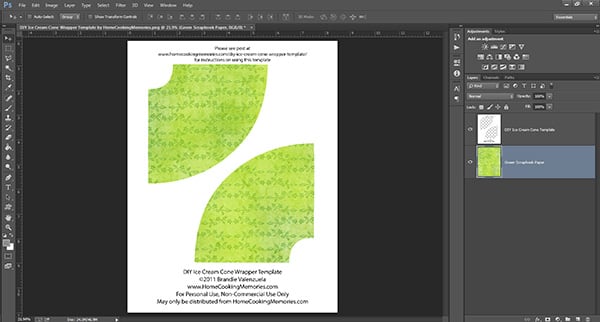 Free printable ice cream cone template for Photoshop Elements