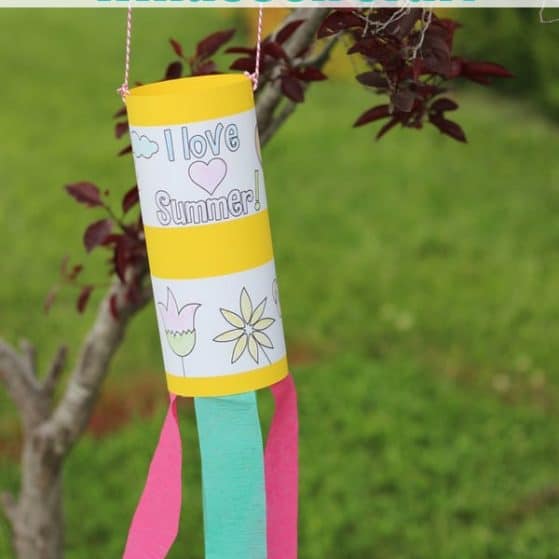 DIY Kids Coloring Page Windsock Craft | ThePinningMama.com