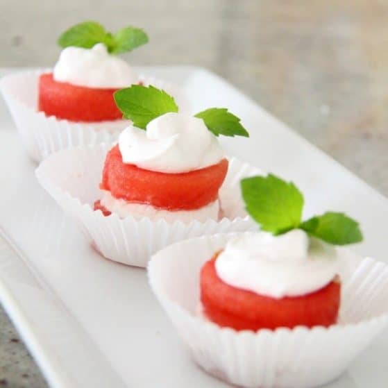These watermelon muffins are the perfect healthy no cook treat for little hands to help make and little mouths to enjoy eating!