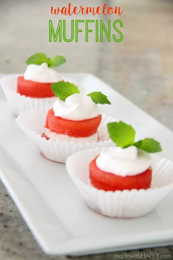 These watermelon muffins are the perfect healthy no cook treat for little hands to help make and little mouths to enjoy eating!
