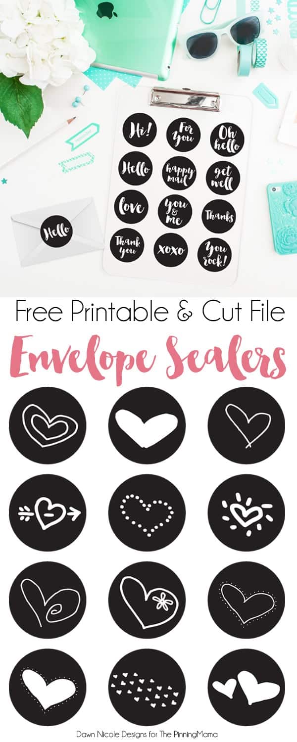 Add a pretty touch to your snail mail with this Envelope Sealers Free Printable + Cut File. | thepinningmama.com