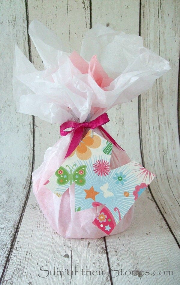 M initial gift tag