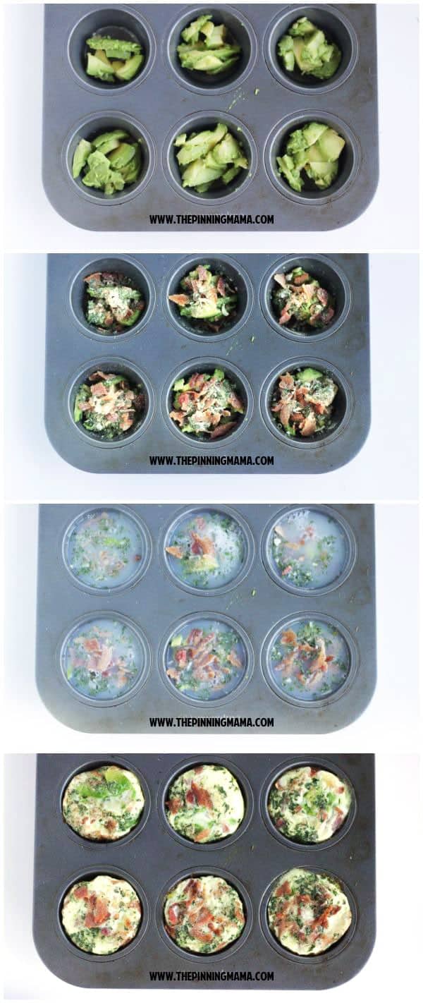 Bacon Avocado Ranch Egg Muffins- perfect easy breakfast on the go. Paleo, whole30 compliant, gluten free, dairy free recipe.