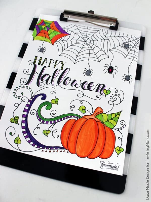 Happy Halloween Coloring Page • The Pinning Mama