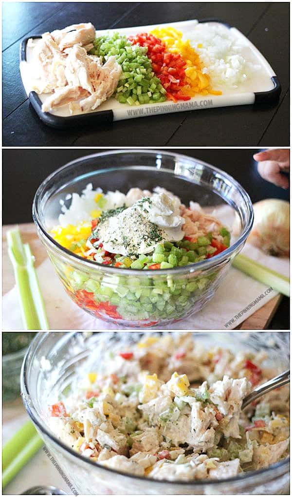 Homemade Ranch Chicken Salad Recipe. This is perfect for a baby or wedding shower!