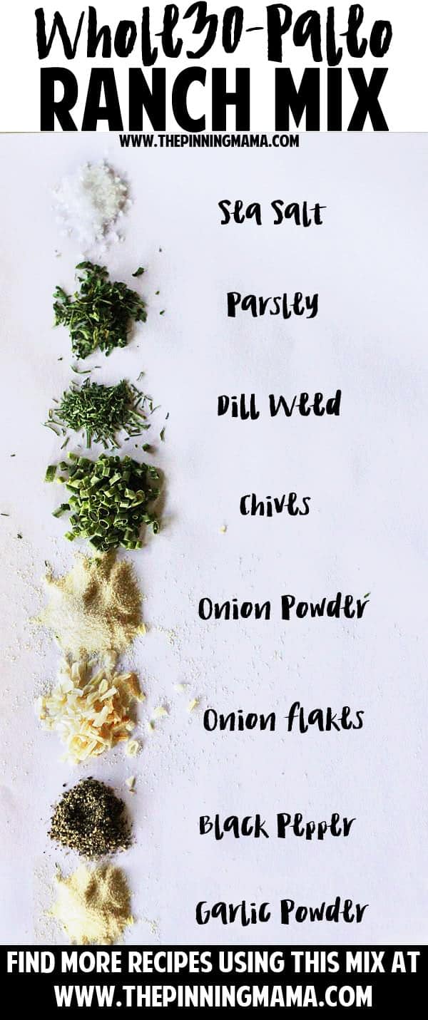 Whole30 Homemade Ranch Seasoning Mix  The Pinning Mama
