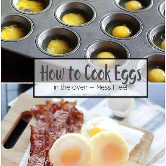 How to make eggs in the oven- this is a quick, easy and mess free way to make breakfast for a crowd.