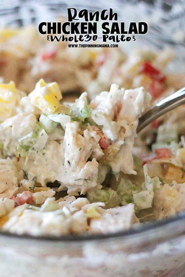 Paleo ranch chicken salad recipe! This is my husband's favorite thing we ate on Whole30!