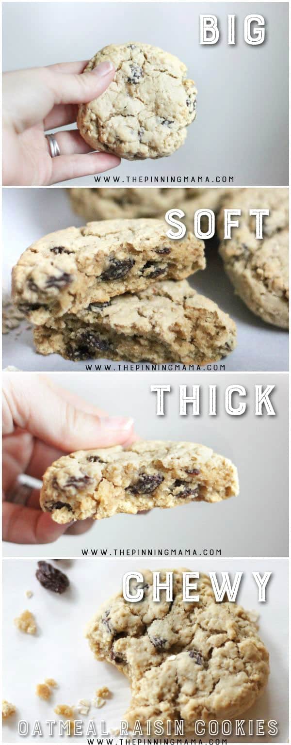 Soft & chewy oatmeal raisin cookies. She doesn't lie! These are the best!