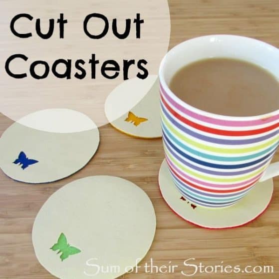 Cut out coasters craft: Perfect for kids and teens -Use up your scraps of leather, felt and fabric!