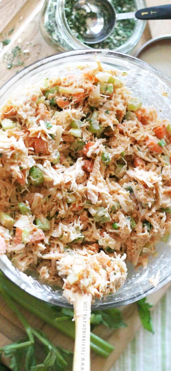 Great easy lunch idea! Make it over the weekend and eat it all week long! Easy Buffalo Ranch Chicken Salad. This simple recipe is so delicious! It is packed with flavors and you can make it as spicy as you want. As a bonus, it is Paleo, Whole30 Compliant, gluten free, dairy free, and just plain tasty whether you are following a special diet or not.