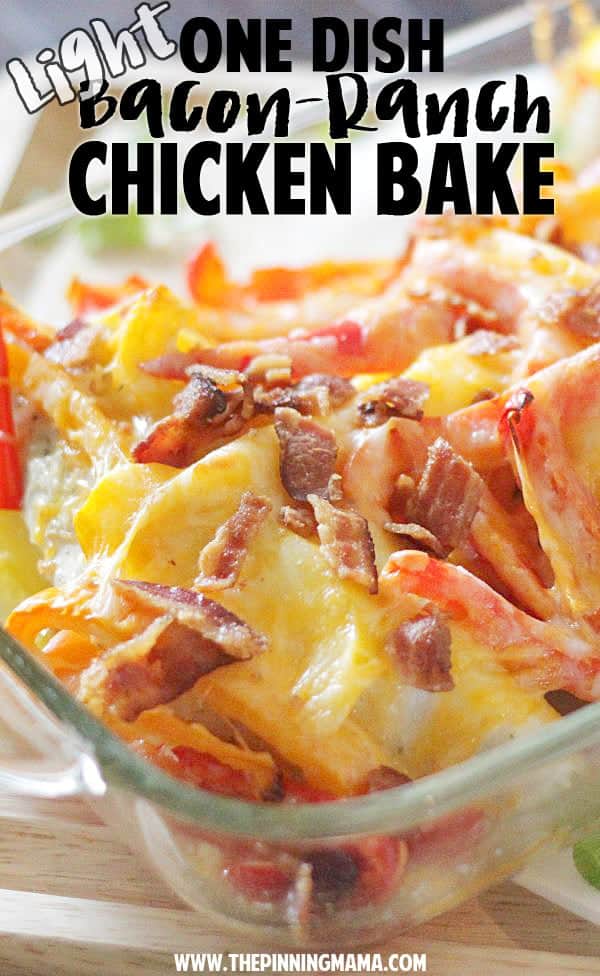 Light bacon ranch chicken bake - only 5 ingredients and one dish! Must make!!