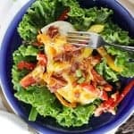 A light version of the Bacon Ranch Chicken Bake pinned over 150,000 times! Delicious one dish dinner recipe!